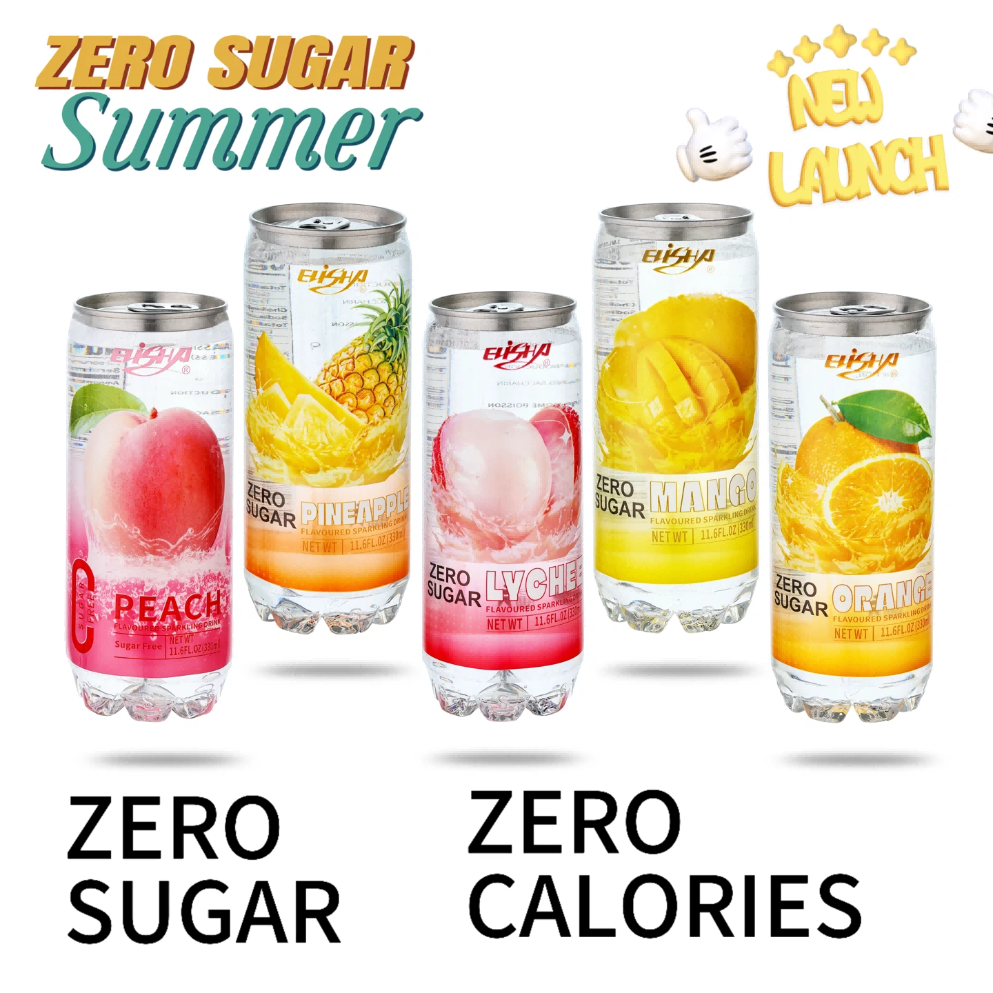 Elisha Unveils New Zero-Sugar Sparkling Drink Series in PET Can Packaging