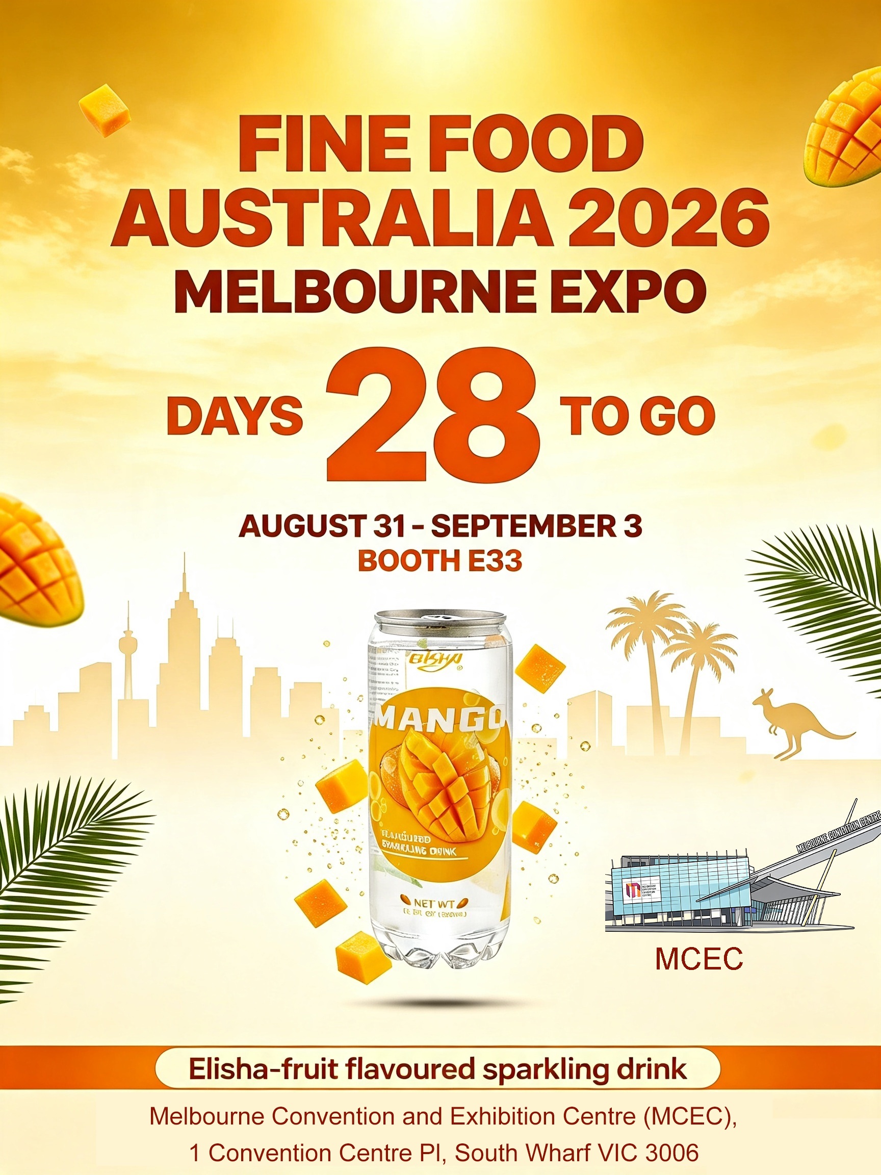 Fine Food Australia 2026: Elisha to Showcase Zero-Sugar Sparkling Drinks at Booth E33